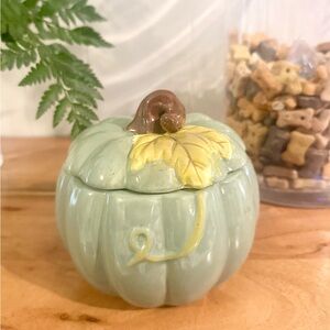 Green Pumpkin Ceramic Candy Dish